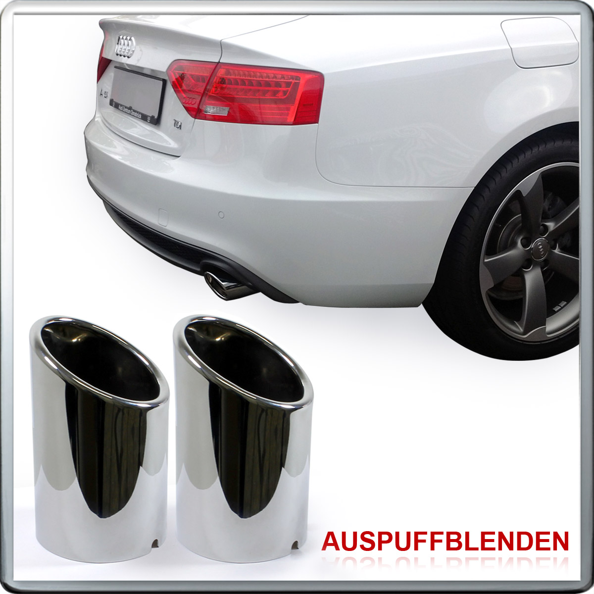 2X AUSPUFFBLENDE Audi A4 8K A6 4F Q5 A5 6-Zylinder ENDROHR AUSPUFFBLENDEN CHROM