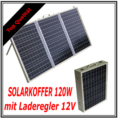 120W WATT SOLARKOFFER + LADEREGLER 12V SOLARPANEL SOLARMODUL PHOTOVOLTAIK SOLAR